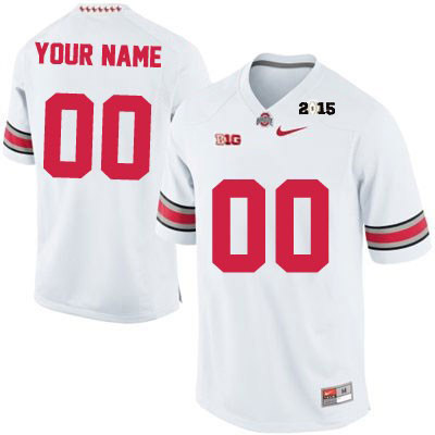 Ohio State Buckeyes Men's Custom #00 White Authentic Nike 2015 Patch College NCAA Stitched Football Jersey FF19X23QR